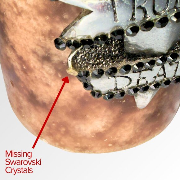 CHROME ANGELS Brown Candle with Leather and Swarovski Crystals on Chrome - Picture 12 of 16